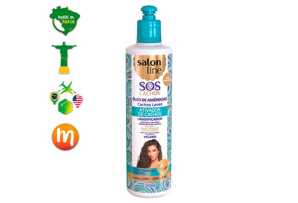 Sos Light Curl Activator Almond Oil And Panthenol 300ml Brazilian Brand Salon Line Mama