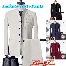 Stand Collar, chinesestyle, Vest, Set
