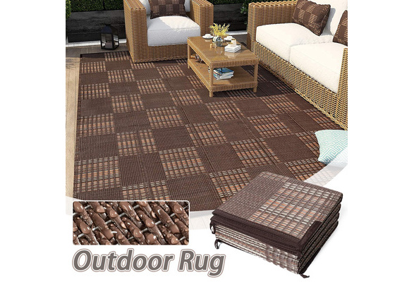 150cmx210cm Outdoor Rugs Easy Cleaning Reversible Mats Waterproof Patio Rug  Non-Slip Portable Outdoor Carpet