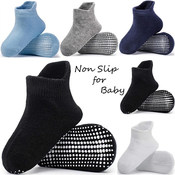 Baby Non Slip Grip Ankle Socks with Non Skid Soles for Infants Toddlers Kids Boys Girls Wish