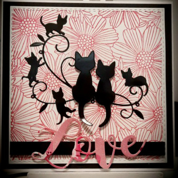 black cat paper cut