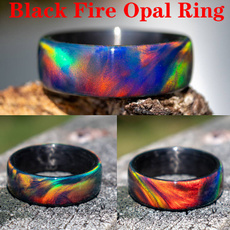 blackfireopalring, rainbow, Jewelry, naturalgemstone