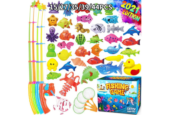 15/27/35/39/44PCS Magnetic Fishing Game Pool Toys for Kids
