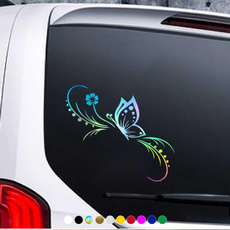 butterfly, Car Sticker, Flowers, art