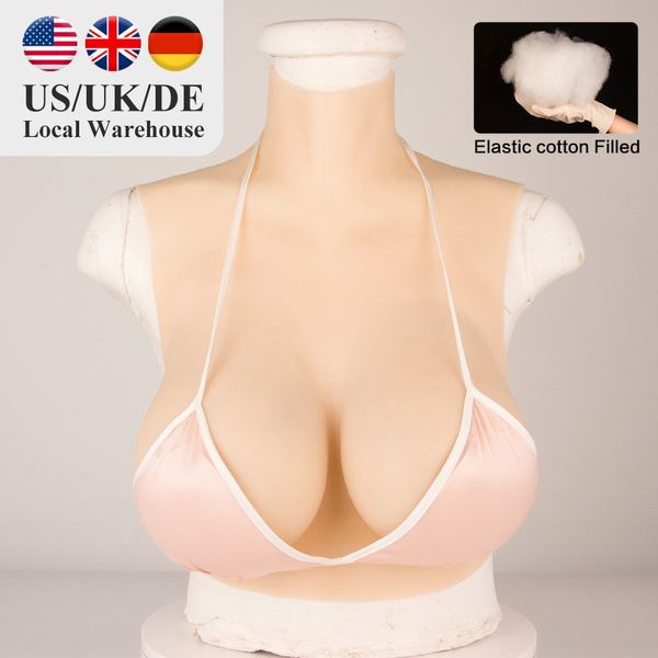 Cotton Filled Breastplate B-G Cup Realistic Silicone Breast Forms Round  Collar Fake Breast for Crossdressers Transgender Dragqueen Breast Plates  Bodysuit Enhancer,White,B`CUP price in UAE,  UAE