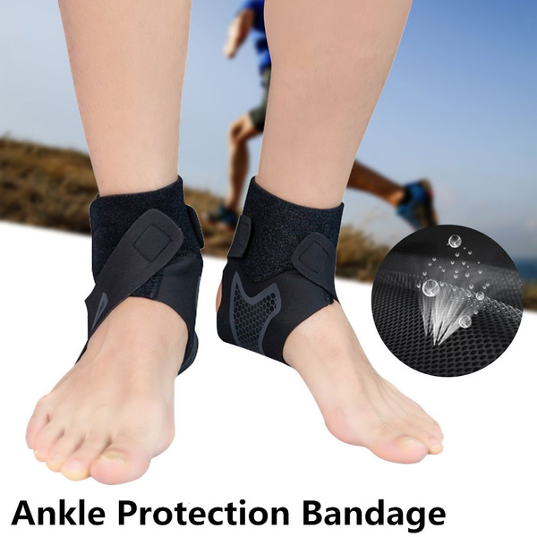 Heel & Ankle Support Brace With Elastic Straps & Sprain Protection