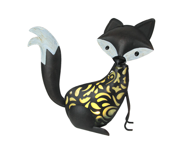 Fox Led Solar Light Metal Fox LED Solar Garden Statue Accent Light Patio Decor Sculpture ...