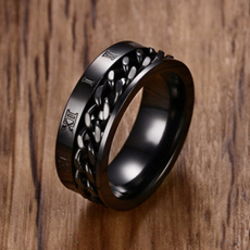 Steel, 8MM, wedding ring, gold