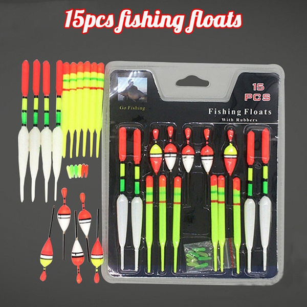 15pcs Assorted Sizes Fishing Lure Floats Bobbers Slip Drift Tube
