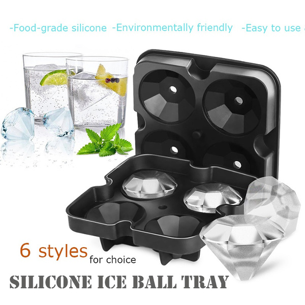 1 Piece 3D Diamond Ball Ice Maker kettle Silicone Mold Ice Cube Tray