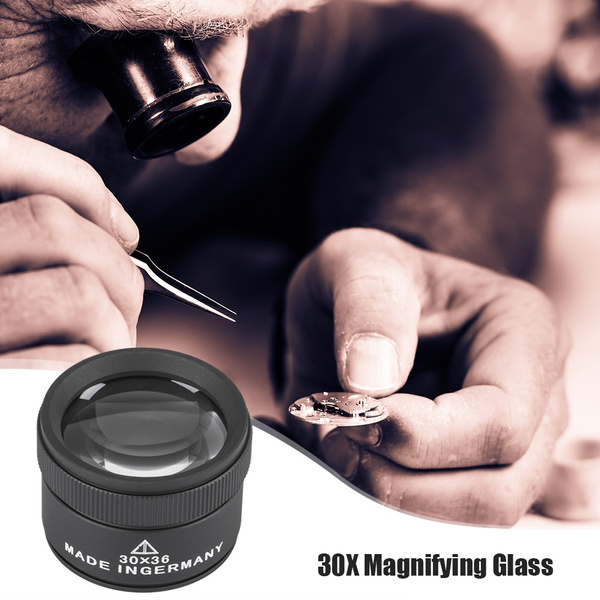30x magnifying glass k9 optical lens monocle magnifier led illuminated