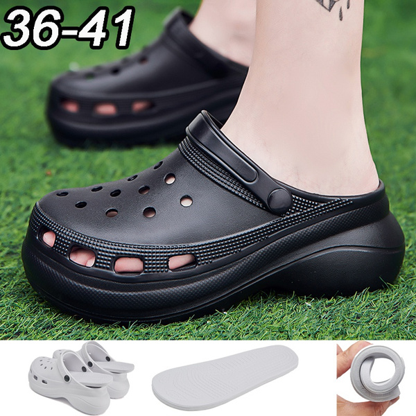 Women Sandals Crocks Summer Shoes Rubber Clogs Girl Garden Shoes Black  Crocse Beach Sandals Slippers Size:36-41 | Wish