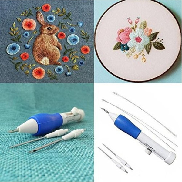 Embroidery Punch Craft Needle Kit Sewing Stitch Knitting Needle Pen Sewing Tools 