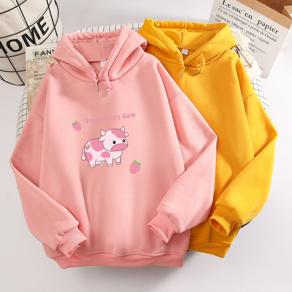 Cow print oversized discount hoodie