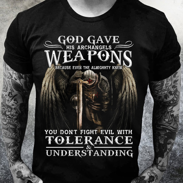 Jesus Shirt God Gave His Archangels Weapons Kneeling Warrior T Shirt | Wish