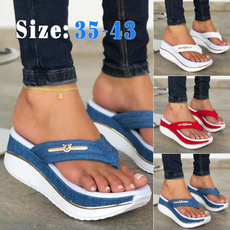 Summer, Flip Flops, Plus Size, Platform Shoes