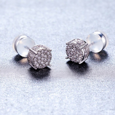 Sterling, DIAMOND, siliconeearstud, gold