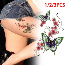 butterfly, tattoo, Flowers, Butterflies