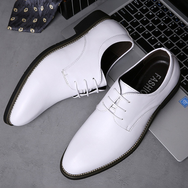 URBANFIND Business Men Formal Shoes Black / White Man Oxfords EU 39-44  Latest Style Pointed Toe Slip On Men Fashion Flats