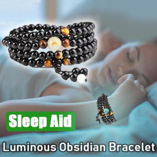 sleepbracelet, growindark, 108beadbracelet, obsidianbracelet