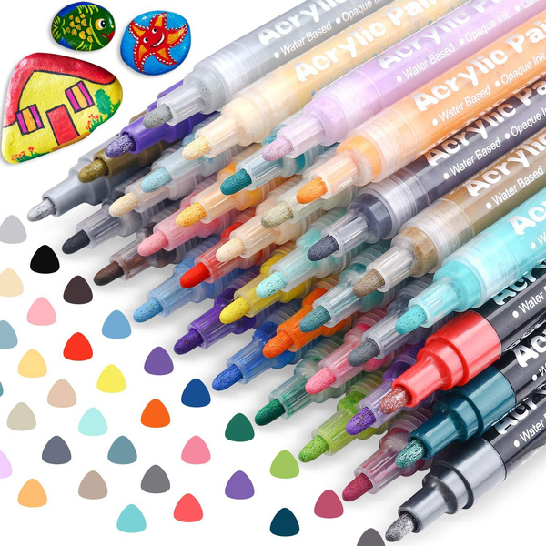 Low-Odor Water-Based Paint Pens 36 Colors Acrylic Paint Markers 