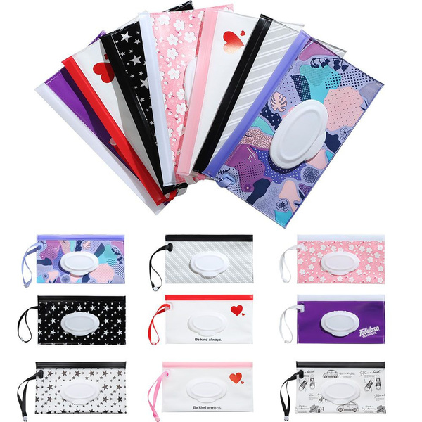 EVA Baby Wet Wipe Pouch Wipes Holder Cute Outdoor Baby Product Carrying  Case Snap-Strap Portable Tissue Box Cosmetic Pouch Stroller Accessories Wet  Wipes Bag