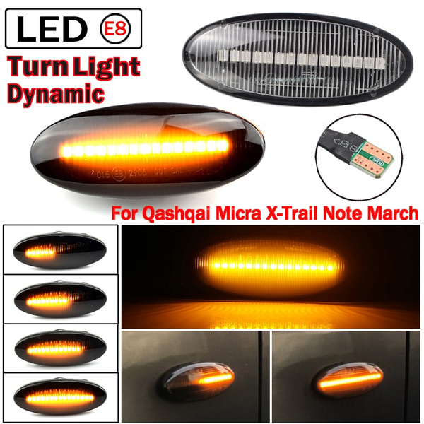 For Nissan Qashqai Dualis Micra March Micra Note XTrail LED Dynamic Turn Signal Light Flowing