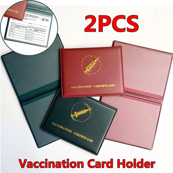 Hot 2 1Pcs PU Leather Vaccine Card Holder To Protect Your CDC 