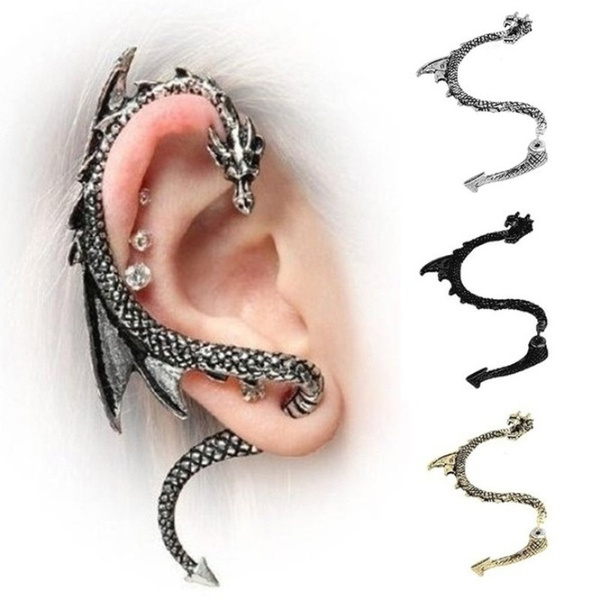 Amazon.com: Dragon Ear Wrap Bronze Dragon Ear Cuff Elfin Dragon Ear Wrap  Dragon Jewelry Game of Thrones Inspired Jewelry Khalessi Costume  Non-Pierced Earring Dragon Jewelry : Handmade Products