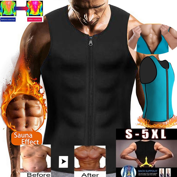 Men Sauna Sweat Vest Shirt Body Shaper Waist Trainer Fat Burn Tank