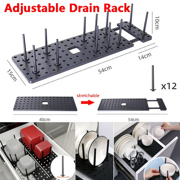 14x18 Drain Rack Adjustable Telescopic Drain Rack Kithcen Cabinets Dish Racks Dish ...