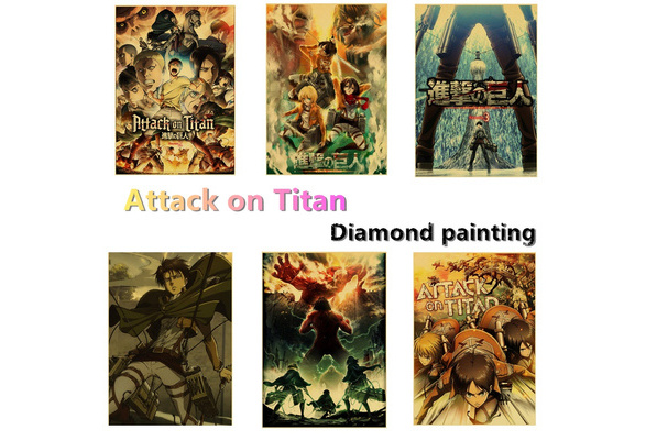 New Diamond Painting Anime Attack on Titan Picture of Rhinestones Full Diamond  Art Mosaic Embroidery Cross Stitch Kit Home Decor