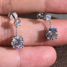 loverearring, Sterling, Dangle Earring, moissanite earrings