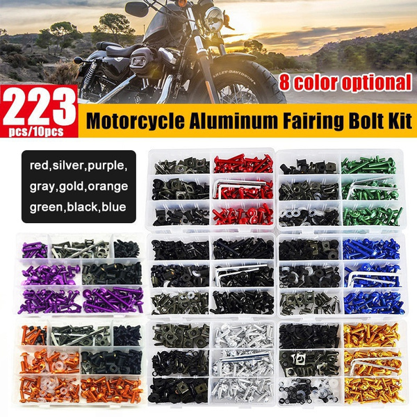 Colorful Motorcycle Sportbike Windscreen Fairing Bolts Kit Fastener Clips Screws