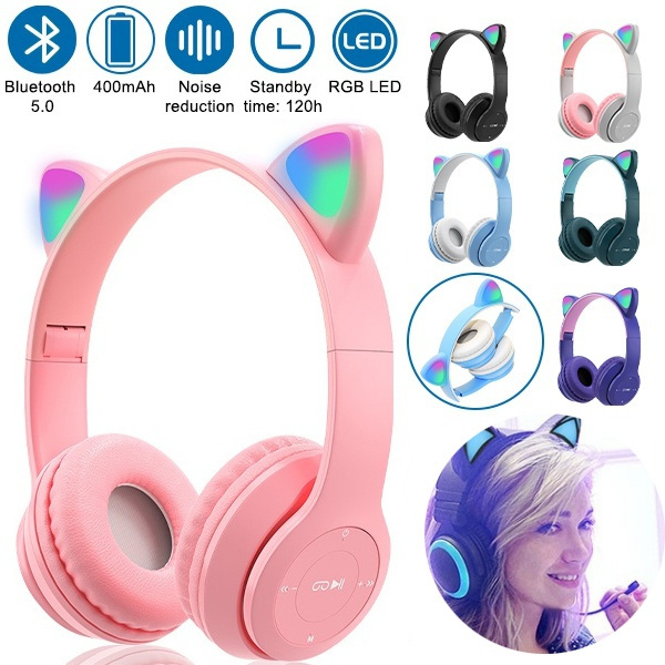 Light up cat discount ear headphones wireless