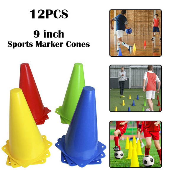 12x Plastic Sports Marker Cones Training Fitness Exercise Agility Football Pitch 
