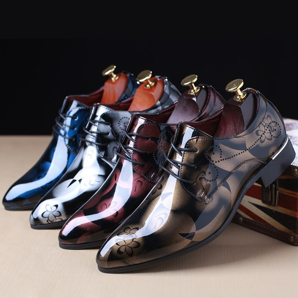 New Fashion Man Oxford Shoes Men Pointed Toe Leather Shoes Formal Shoes for Man Wedding Dress Shoes Male Casual Business Lace Up Shoes