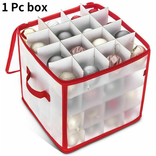 64 Baubles Storage Box with Lid Christmas Xmas Tree Decoration