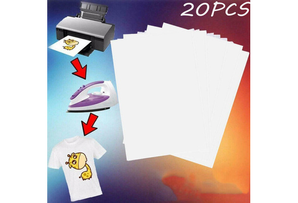 20Pcs Heat Transfer Paper Label T-Shirt Print on Light Inkjet
