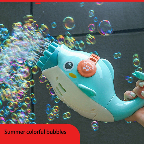 Cartoon Electric Dolphin Gatling Bubble Machine Wish