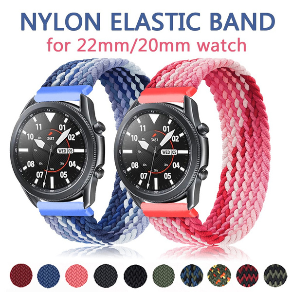 Elastic Nylon Band for Samsung Galaxy watch 3/46mm/42mm/active 2/Gear S3 S2  sport Braided Solo Loop strap bracelet 20mm/22mm for Huawei watch 3  GT/2/2e/Pro amazfit WATCH | Wish