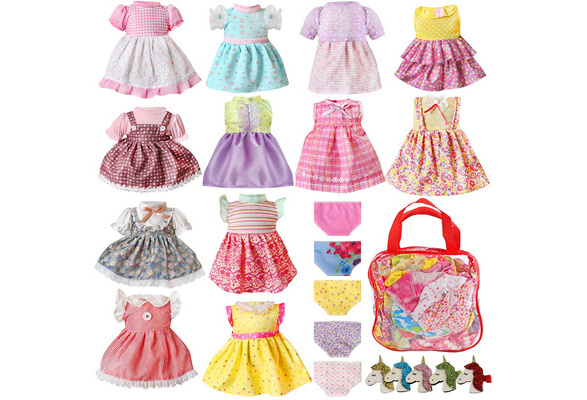  14 Pcs Doll Clothes and Accessories Fits 13 14 15 Inch Bitty  Alive Baby Dolls, Girl Doll Clothes Outfits, Include 12 Dresses and 2 Doll  Underwear for Girl Gift : Toys & Games