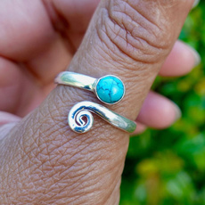 Sterling, Turquoise, sterling silver, wedding ring