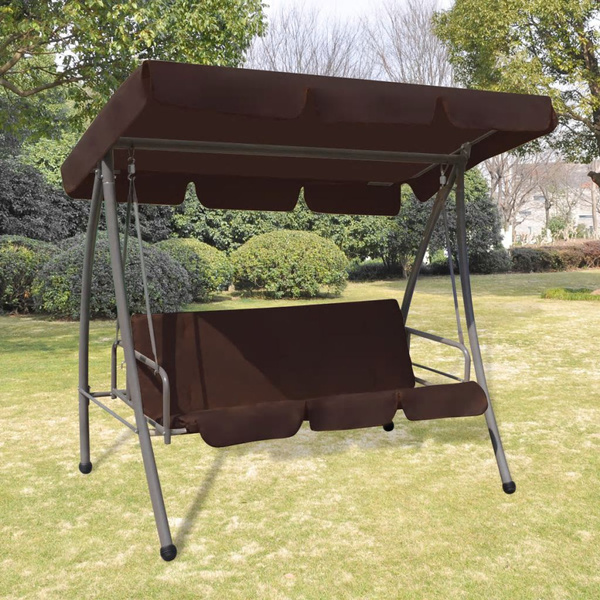 Hollywood swing with sun canopy coffee brown hollywood-Schaukel
