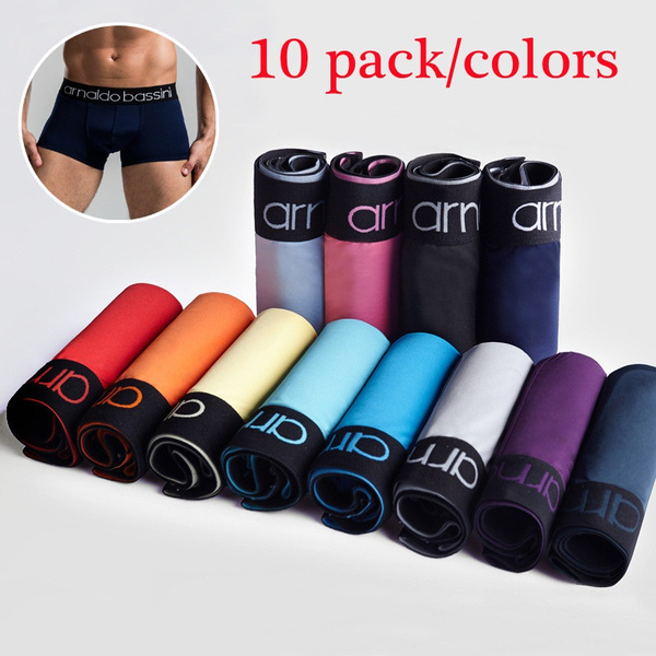 10PCS/SET Mens Boxer Shorts Super Breathable Boxer Silk Fiber