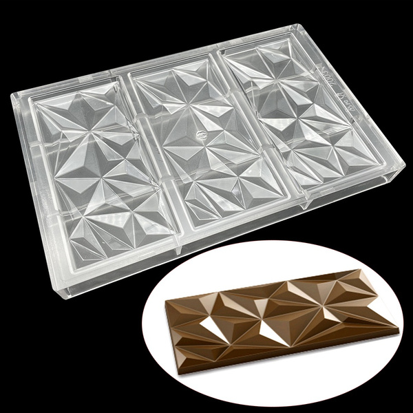 Big Diamond Chocolate Bar Mold Polycarbonate Weight 100G Food Grade Mould  Tray