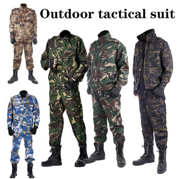 Camouflage Military Mens Tactical training uniform Suit Combat Clothes Coat Pant