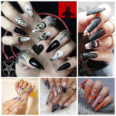 acrylic nails, nail tips, Beauty, Halloween