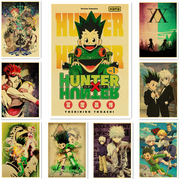 SHIYAO Hunter X Hunter Poster Popular Classic Japanese Anime Home Decor  Retro Poster Prints Silk Wall Art Home Room Decor(S) 