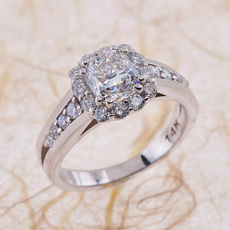 White Gold, DIAMOND, 925 sterling silver, wedding ring